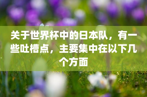 关于世界杯中的日本队，有一些吐槽点，主要集中在以下几个方面