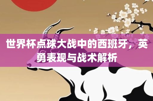 世界杯点球大战中的西班牙，英勇表现与战术解析