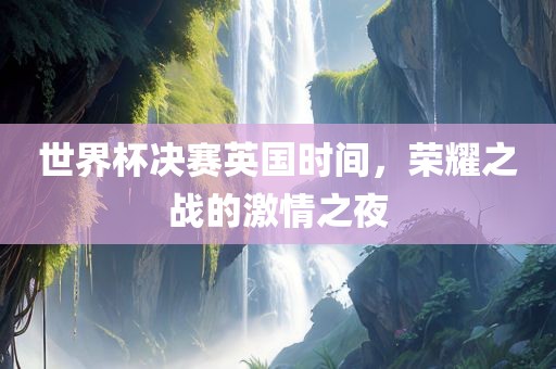 世界杯决赛英国时间，荣耀之战的激情之夜眉山市正发家政服务有限公司