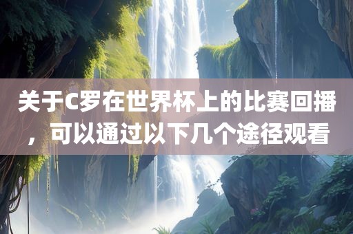 关于C罗在世界杯上的比赛回播，可以通过以下几个途径观看