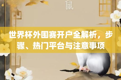 世界杯外围赛开户全解析，眉山市正发家政服务有限公司步骤、热门平台与注意事项