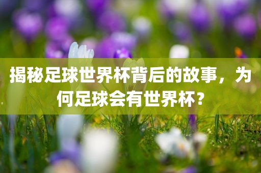 揭秘足球世界杯背后的故事，为何足球会有世界杯？