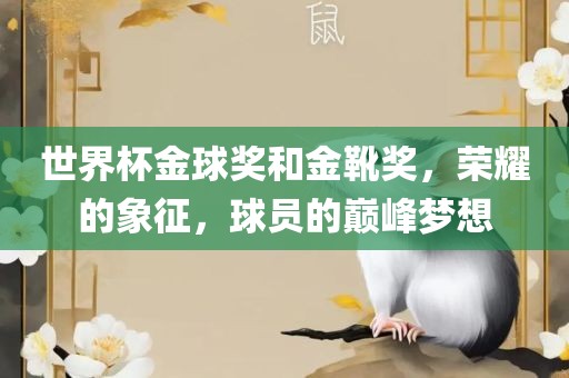 世界杯金球奖和金靴奖，荣耀的象征，球员的巅峰梦想