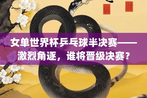 女单世界杯乒乓球半决赛——激烈角逐，谁将晋级决赛？