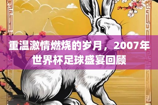 重温激情燃烧的岁月，2007年世界杯足球盛宴回顾