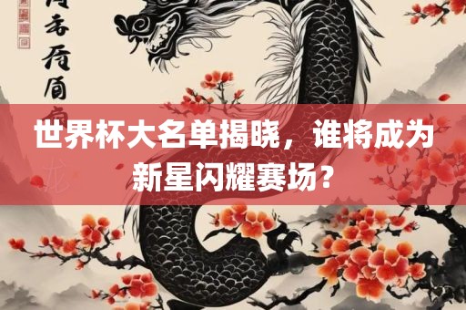 世界杯大名单揭晓，谁将成为新星眉山市正发家政服务有限公司闪耀赛场？