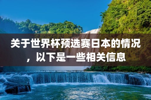 关于世界杯预选赛日本的情况，以下是一些相关信息