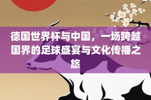 德国世界杯与中国，一场跨越国界的足球盛宴与文化传播之旅