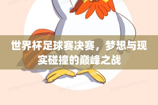 世界杯足球赛决赛，梦想与现实碰撞的巅峰之战