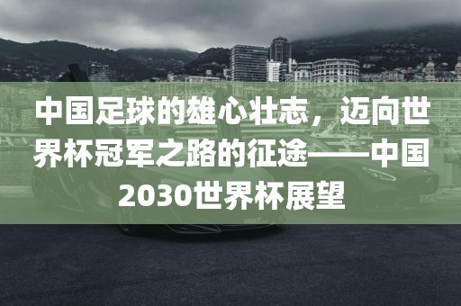 中国足球的雄心壮志，迈向世界杯冠军之路的征途——中国2030世界杯展望