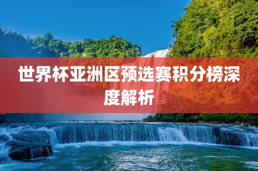 世界杯亚洲区预选赛积分榜深度解析