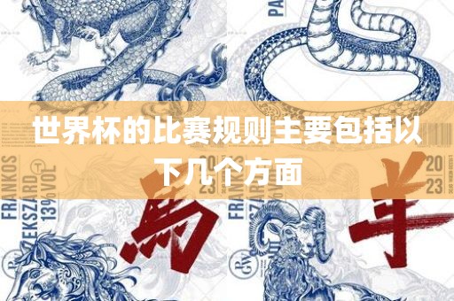 世界杯的比赛规则主要包括以下几个方面