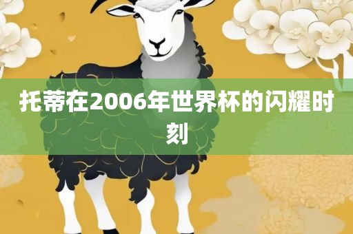 托蒂在2006年世界杯的闪耀时刻