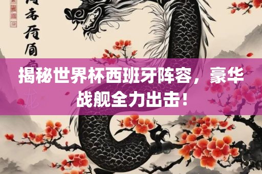 揭秘世界杯西班牙阵容，豪华战舰全力出击！