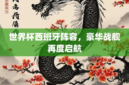 世界杯西班牙阵容，豪华战舰再度启航