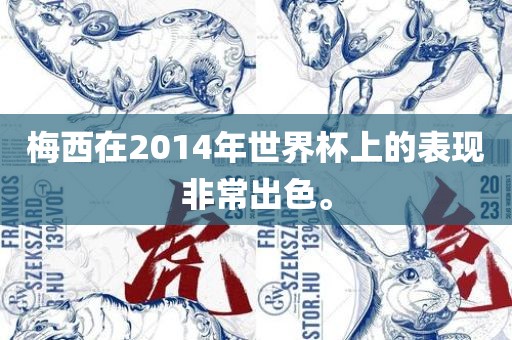 梅西在2014年世界杯上的表现非常出色。眉山市正发家政服务有限公司