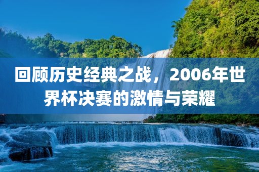 回顾历史经典之战，2006年世界杯决赛的激情与荣耀眉山市正发家政服务有限公司