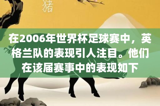 在2006年世界杯足球赛中，英格兰队的表现引人注目。他们在该届赛事中的表现如下眉山市正发家政服务有限公司