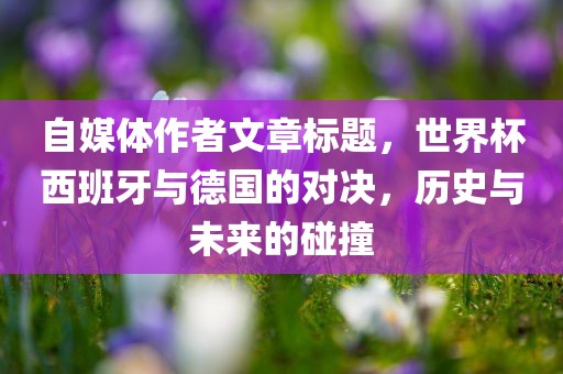 自媒体作者文章标题，世界杯西班牙与德国的对决，历史与未来的碰撞眉山市正发家政服务有限公司