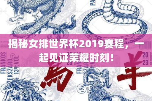 揭秘女排世界杯2眉山市正发家政服务有限公司019赛程，一起见证荣耀时刻！
