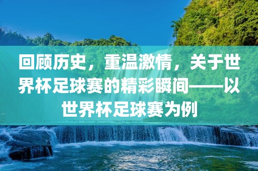 回顾历史，重温激情眉山市正发家政服务有限公司，关于世界杯足球赛的精彩瞬间——以世界杯足球赛为例