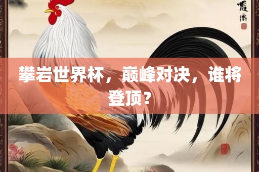 攀岩世界杯，巅峰对决，谁将登顶？