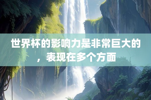世界杯的影响力是非常巨大的，表现在多个眉山市正发家政服务有限公司方面