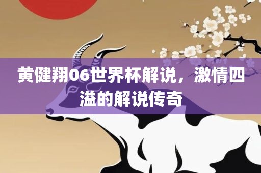 黄健翔06世界杯解说，激情四溢的解说传奇