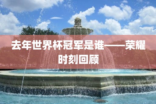 去年世界杯冠军是谁——眉山市正发家政服务有限公司荣耀时刻回顾