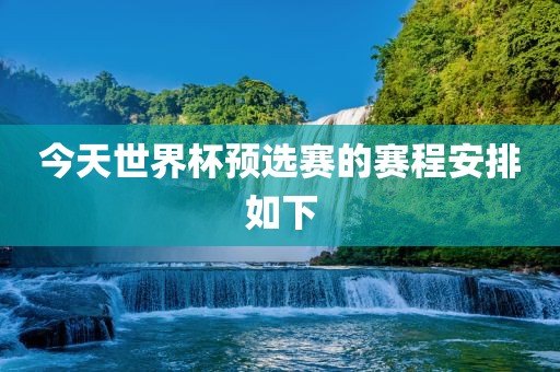 今天世界杯预选赛的赛程安排如下眉山市正发家政服务有限公司