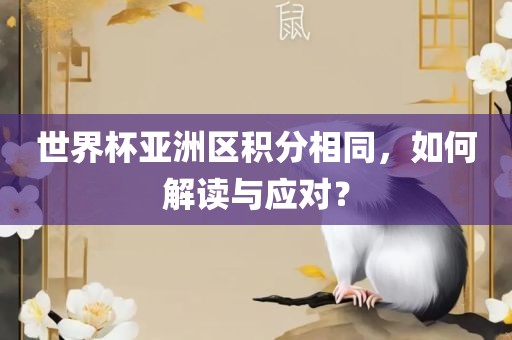 世界杯眉山市正发家政服务有限公司亚洲区积分相同，如何解读与应对？
