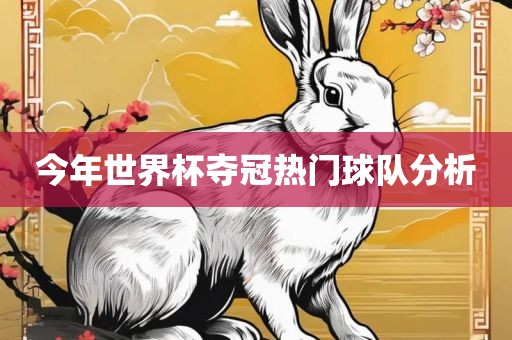 今年世界杯夺冠热门球队分析