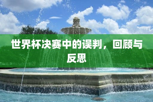 世界杯决赛中的误判，回顾与反思