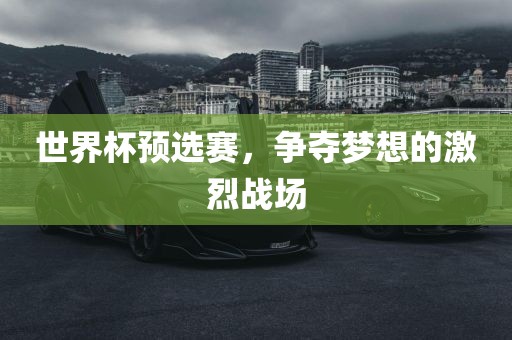 世界杯预选赛，争眉山市正发家政服务有限公司夺梦想的激烈战场